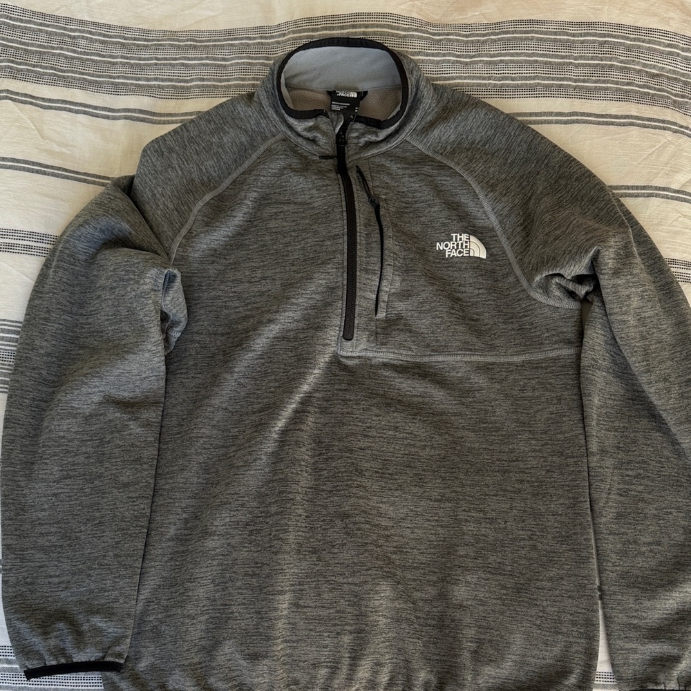 The North Face Heather Gray Zip-Up Fleece